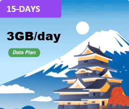 Japan 15 Days Unlimited Data(3GB/day high speed)